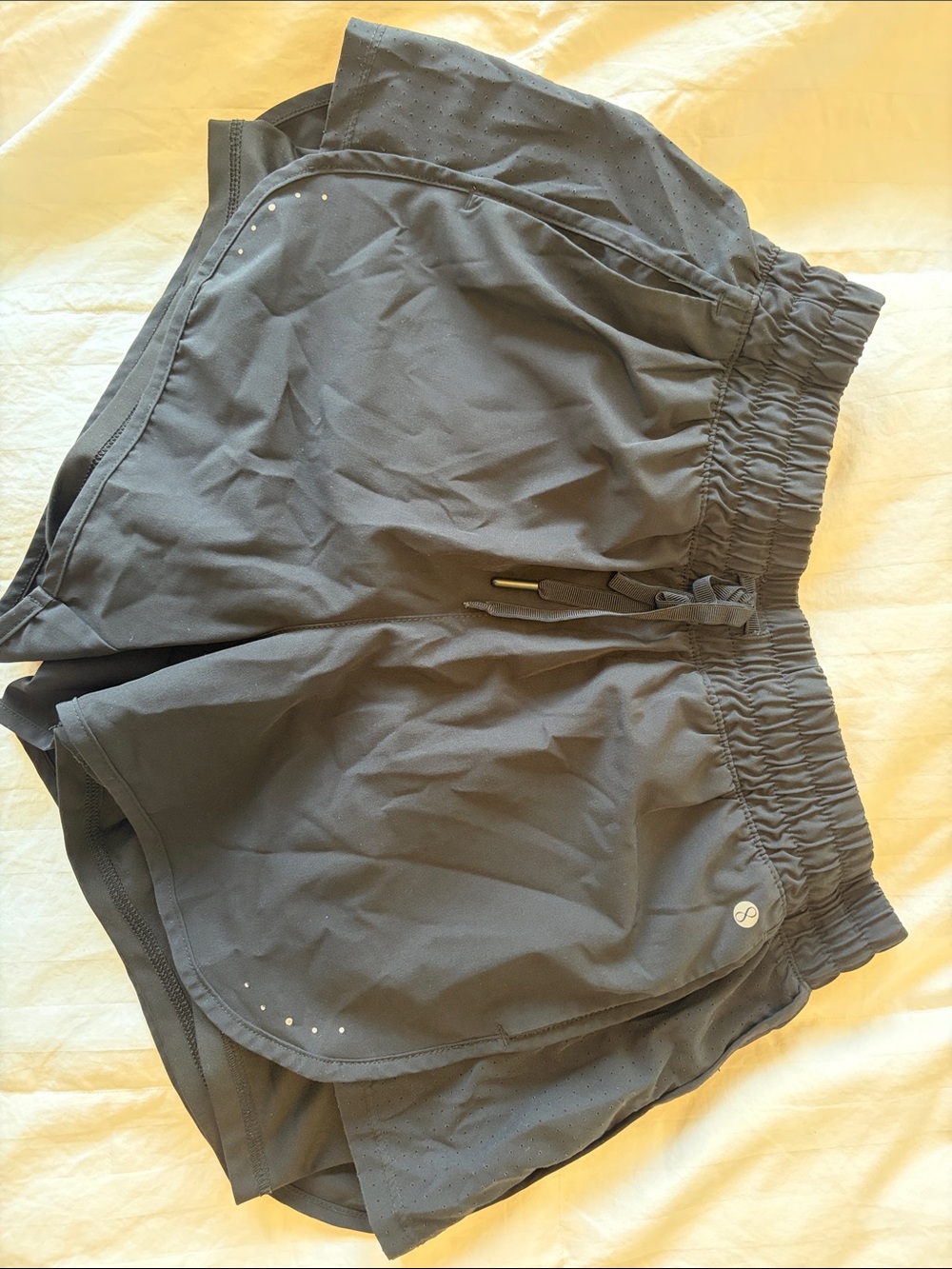 Layer 8 Black Athletic Shorts with Printed Label